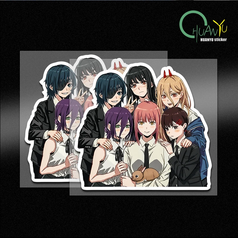 Kettensäge Mann Anime Peripheriegeräte Zweidimensionale Cartoon Auto Aufkleber Persönlichkeit Kreative Elektrische Auto Aufkleber Dekoration Image