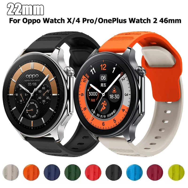 22 mm Silikonband für OPPO Watch X X2 OPPO Watch 4 Pro Sportarmband für OnePlus Watch 2 Ersatzarmband Correa Zubehör Image