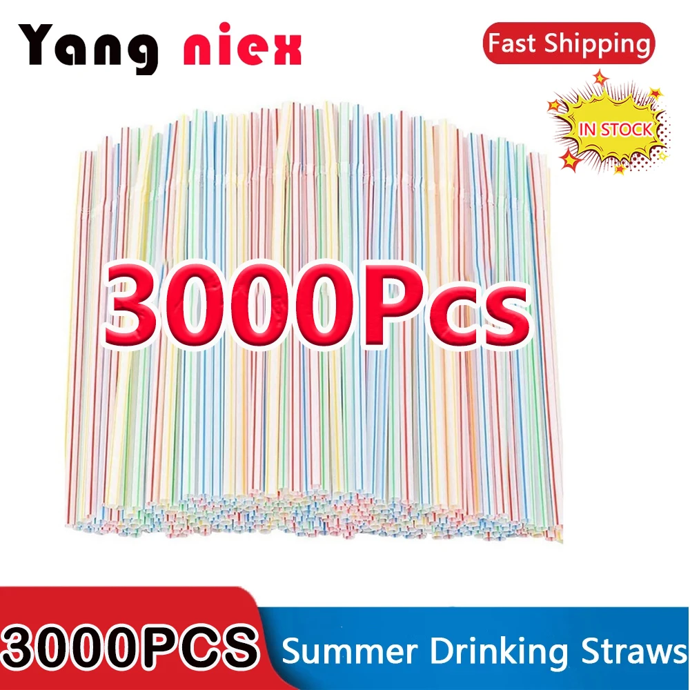 50-3000pcs mehrfarbige Trinkhalme rietjes Milch tee Party Hochzeits bar Küche Wohn accessoires Großhandel Getränk schwarzer Strohhalm Image