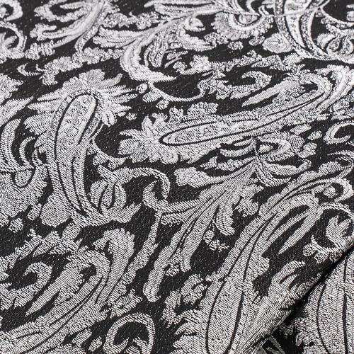 Tissu jacquard ""paisley royal"", argenté/noir