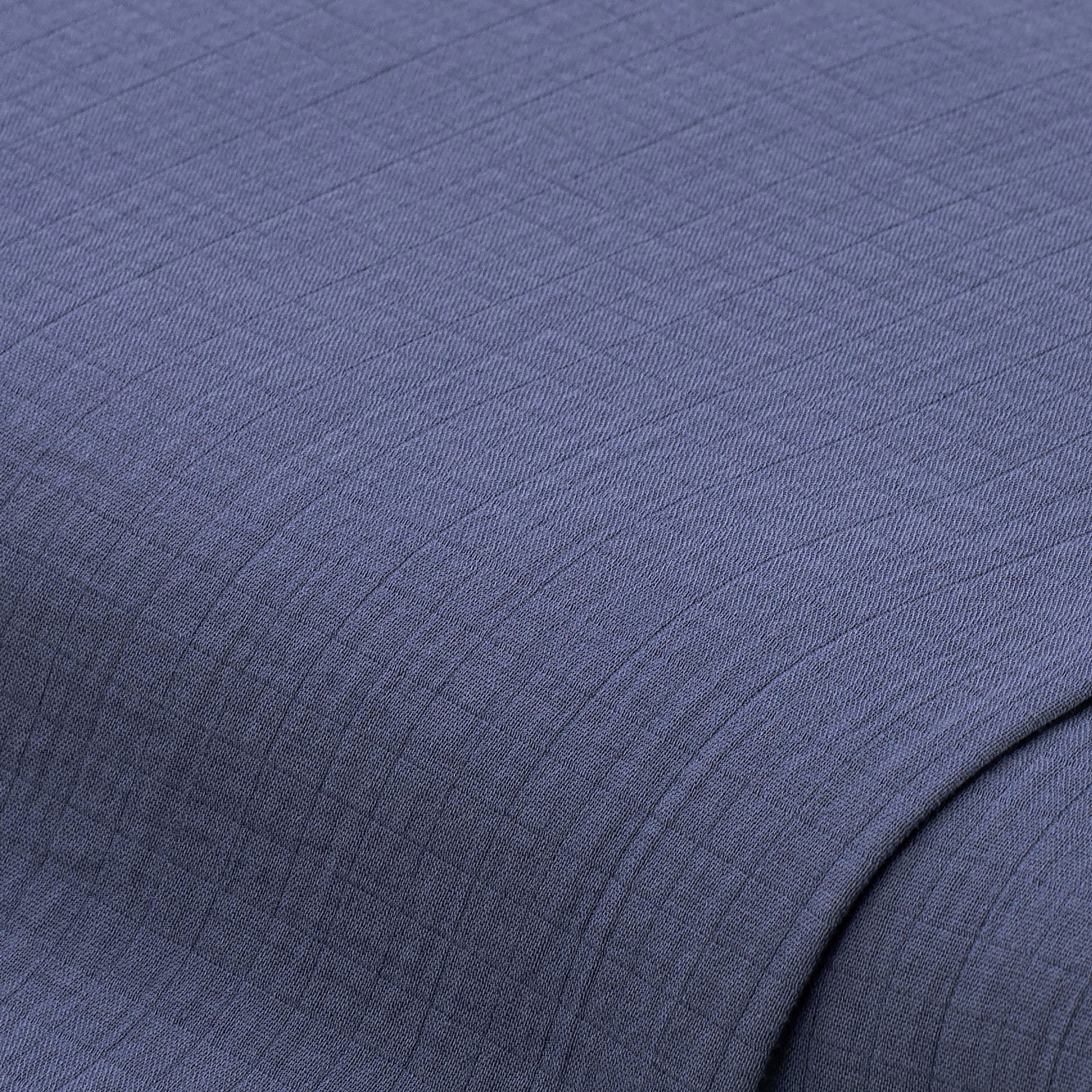 Tissu mousseline/double gaze aspect lin, bleu foncé