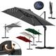 Hengda - Ombrellone offset da giardino, Ombrellone a ombrello - Alu - girevole a 360° - 3 x 3 m