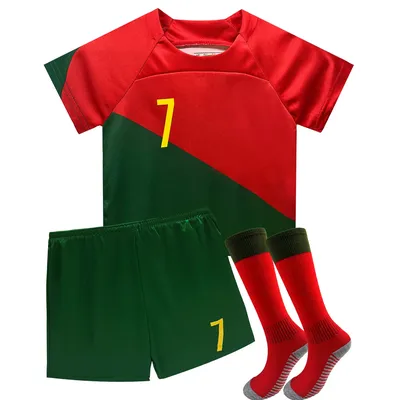 Boys Soccer Jerseys Kids 7 Football for Boys Girls Youth Soccer Shirts and Shorts Kit Set for 4-13
