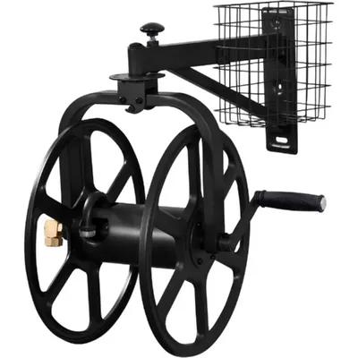 712-B Single Arm Navigator Multi-Directional Garden Hose Reel, Holds 125-Feet of, 5/8-Inch, Black