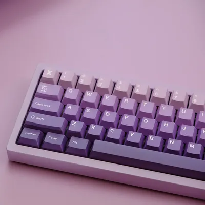 Lavender, Thermal Sublimation 5-Sided Keycaps, Mechanical Keyboard Keycaps PBT Keycaps, Thermal