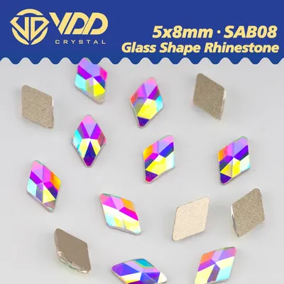 VDD 5x8mm 100/500/1440Pcs Glass Shape Crystal AB Rhinestones Flatback Stone Wholesale DIY Crafts