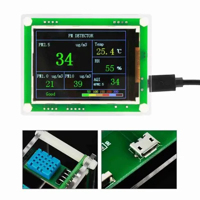 2.8'' Multifunctional Digital Car PM2.5 Air Quality Detector Monitor Home Air Monitor PM2.5 Meter
