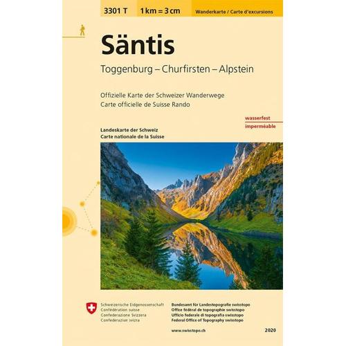 Landeskarte der Schweiz Säntis, Wanderkarte