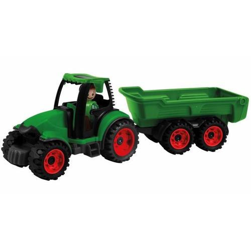 LENA® 01625 - Truckies Traktor mit Anhänger, mit Spielfigur, Sandspielzeug - Simm Marketing
