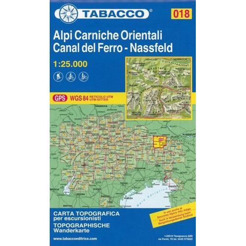 Tabacco topographische Wanderkarte Alpi Carniche