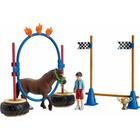 Schleich 42482 - Farm World, Pony Agility Rennen, Pferde Spielfigurenset - Schleich