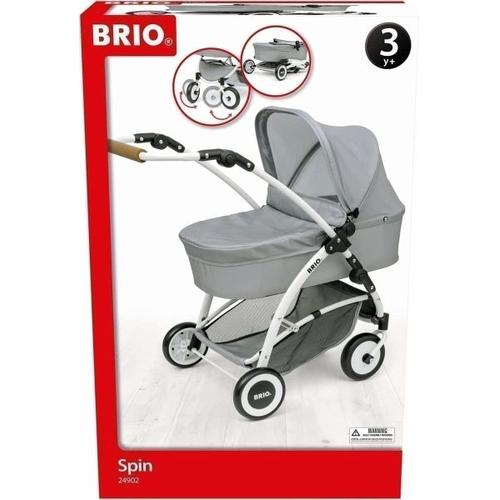 Puppenwagen Spin Grau mit Schwenkrädern - Brio