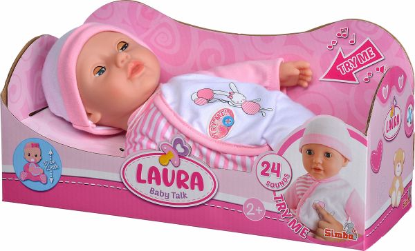 Simba 105140020 - Laura Baby Talk, Weichkörperpuppe mit 24 Babylaute, 30 cm - Simba Toys GmbH & Co.