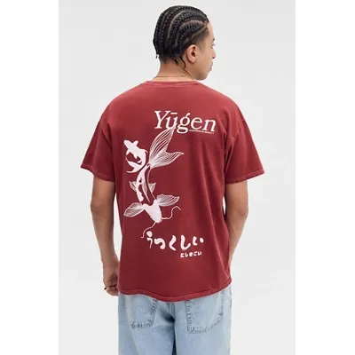 UO Yugen Koi Fish T-Shirt - Red L at Urban Outfitters
