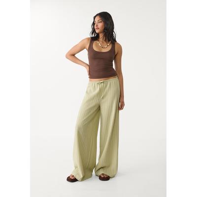 Stradivarius Flowing striped trousers Khaki XS