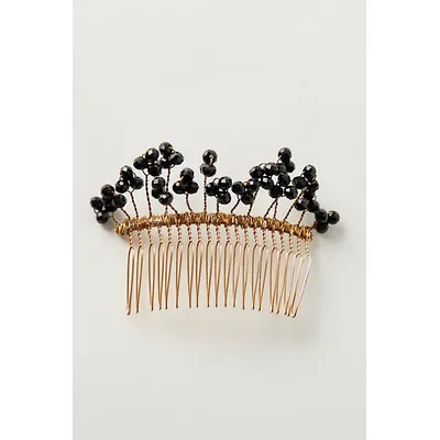 Siofra Beaded Comb by Curried Myrrh at Free People in Black