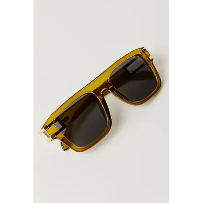 Summer Daze Aviator Sunglasses at Free People in Green With Blue Lens