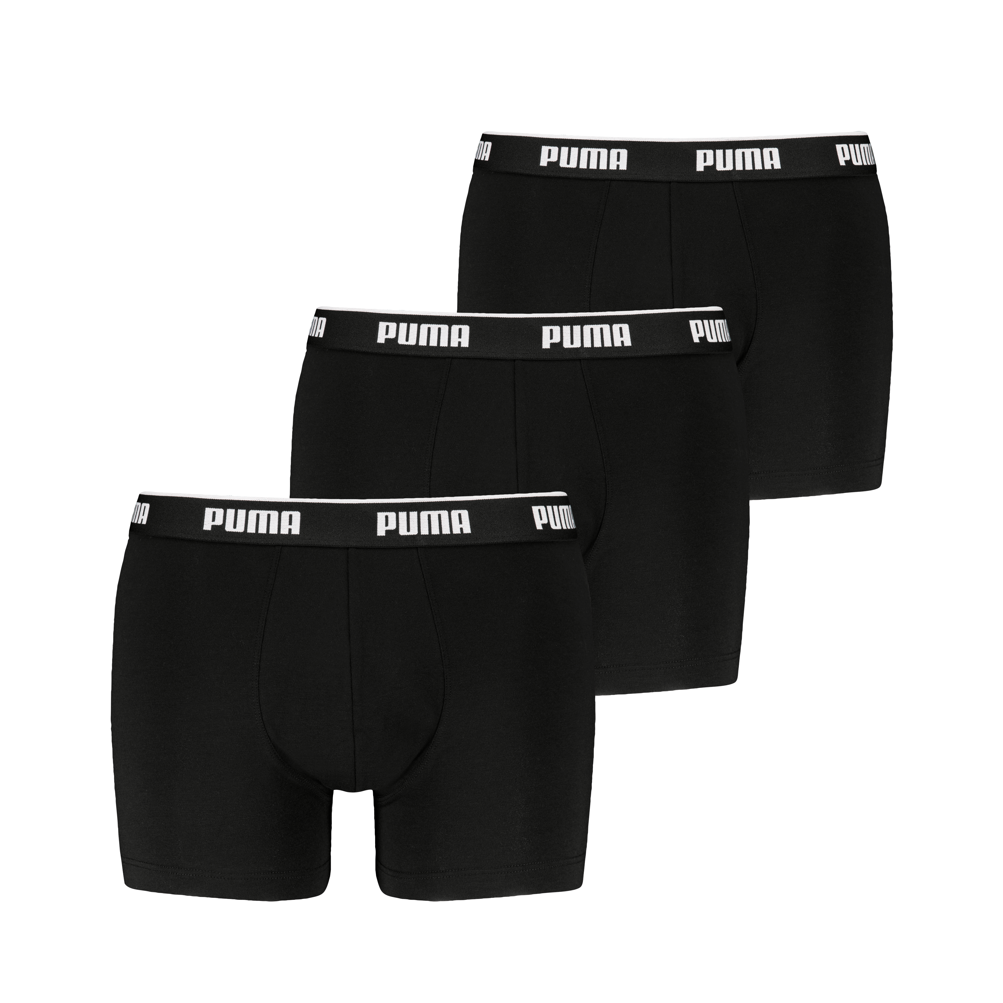Boxershorts PUMA "PUMA MEN EVERYDAY BASIC BOXERS 3P", Herren, Gr. S, schwarz, Single Jersey, Obermaterial: 95% Baumwolle, 5% Elasthan, körpernah, Unterhosen, Komfortabler elastischer Logobund Image