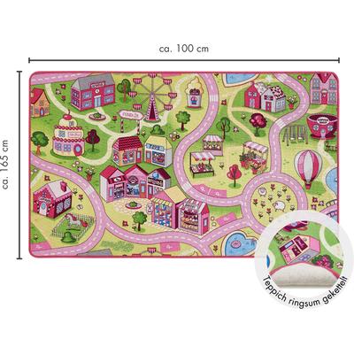 Kinderteppich ANDIAMO "Straße, LAGERRÄUMUNG", bunt (pink, höhe 7 mm), B:100cm H:5mm L:165cm, Kunstfaser, Teppiche, Straßen-Spiel-Teppich, Sonderposten, für Mädchen & Jungen Image