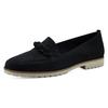 Loafer TAMARIS, Damen, Gr. 40, blau (navy), Nubukleder, unifarben, modisch, Schuhe, Chunky Slipper, Plateau Slipper mit seitlichen Stretcheinsätzen