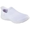Slip-On Sneaker SKECHERS "VIRTUE-SLEEK", Damen, Gr. 37, weiß, Textil, casual, Schuhe, Slipper, Freizeitschuh mit gepolstertem Heel-Pillow Fersenkissen, Topseller