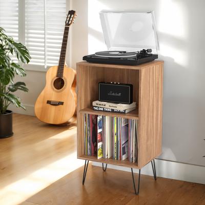 Record Player Turntable Media Stand with Open Shelves