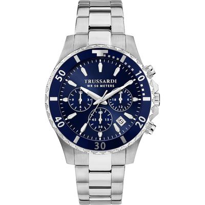 Trussardi Herrenuhr Edelstahl blau, silber Herren Image