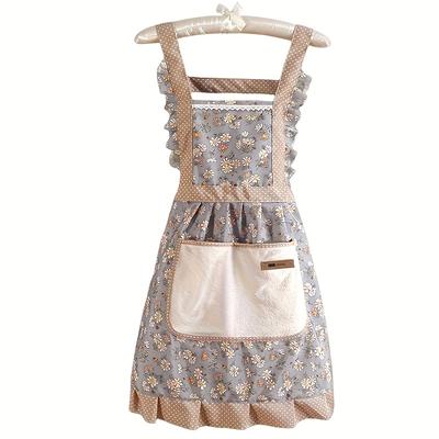 TEMU A Lovely Canvas Apron With Breathable , A Breathable Work Waist Apron, Restaurant Staff Uniform, Chef's Apron Jumpsuit, Kitchen Supplies. Image