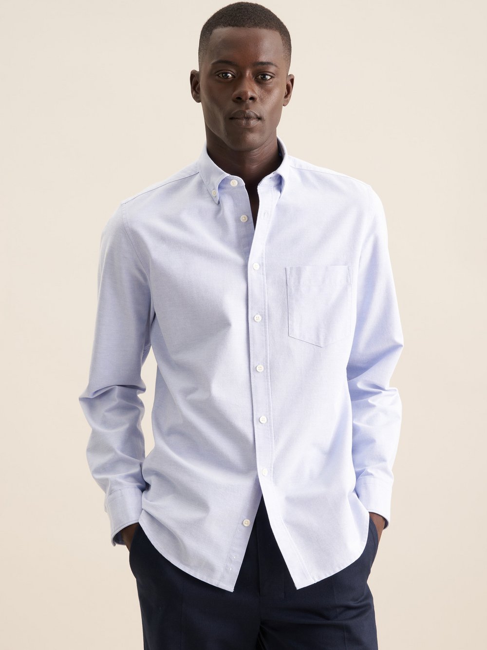 Seidensticker Casual Hemd Herren Slim Fit Baumwolle blau, 43 Image