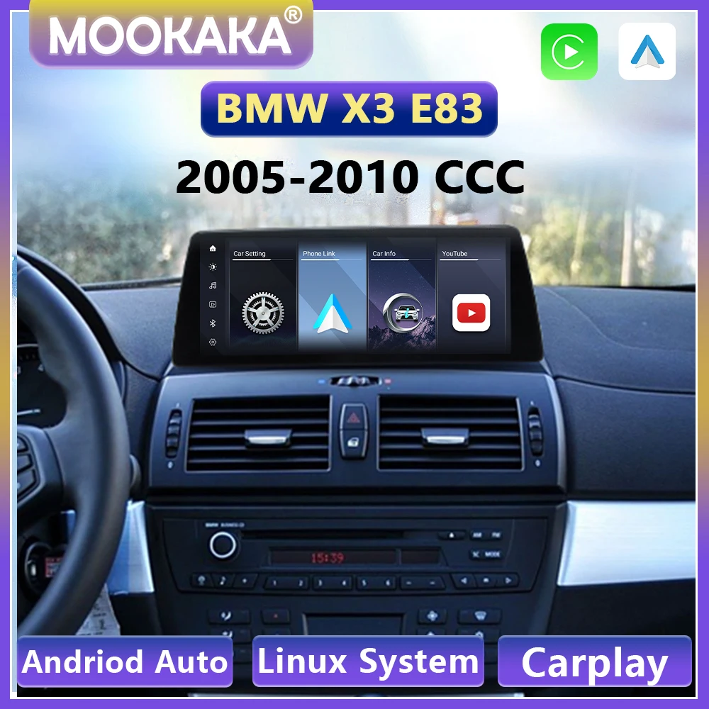 10,25/12,3'' Touchscreen Für BMW X3 E83 2005-2010 CCC Auto Spielen Linux System Android auto Drahtlose Apple Carplay Radio Player BT Image