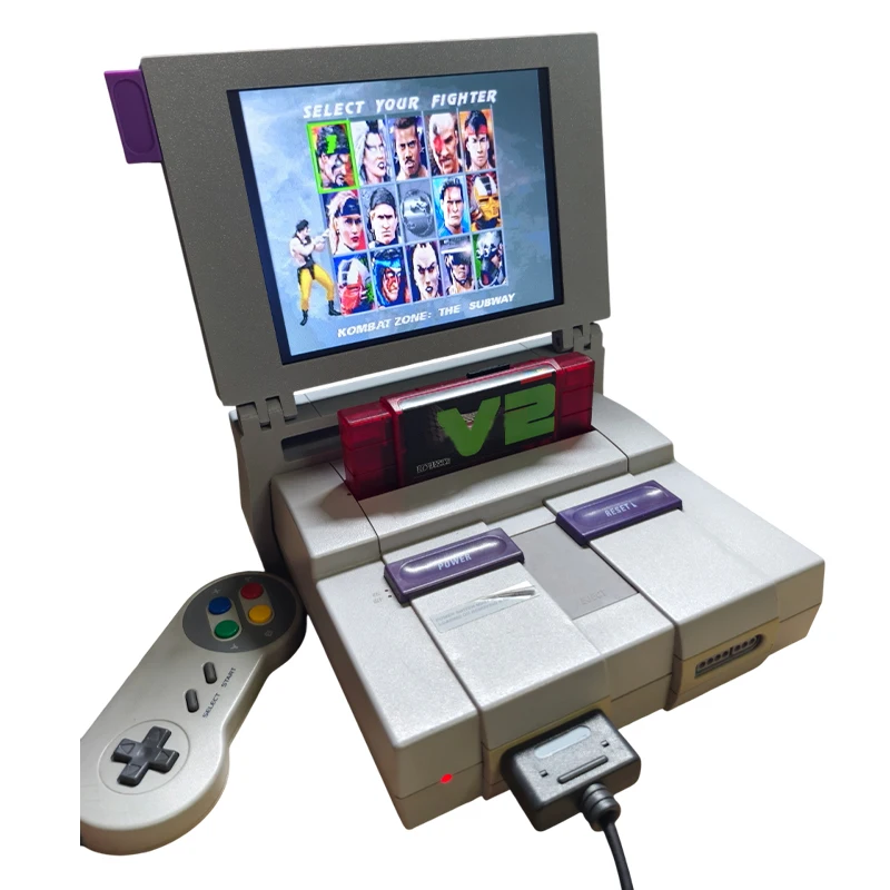 Snes Spielkonsole, tragbarer Bildschirm, NTSC-Mini-Monitor im Videoformat Image