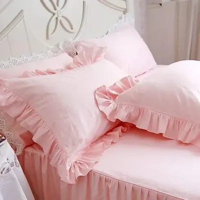 Kurzer klassischer Kissenbezug, Bett, Prinzessin, Rüschen-Kissenbezug, handgefertigte Kissenbezüge, Image