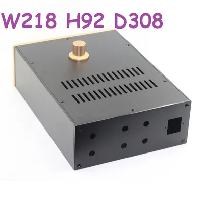 W218 H92 D308 Gold Panel Power Verstärker Versorgung Chassis DIY Aluminium Hinten Rohr Verstärker Gehäuse Vorverstärker DAC Shell Decodierung Fall Hallo Ende Image