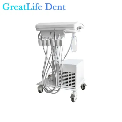GreatLife Dent Portable Dental Turbine Unit with Silent Oil Free Air Compressor + Handpiece 2/4 Holes Teeth Whitening