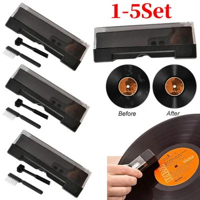 1–5Set antistatischer Schallplattenreiniger, Staubentfernerbürste für Phonographen, Plattenspieler, Image