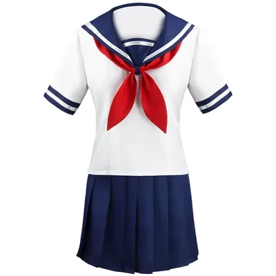 Anime Schulmädchen Uniform Halloween Party Frauen Marineblau Matrosenrock Loli Yandere Simulator Image
