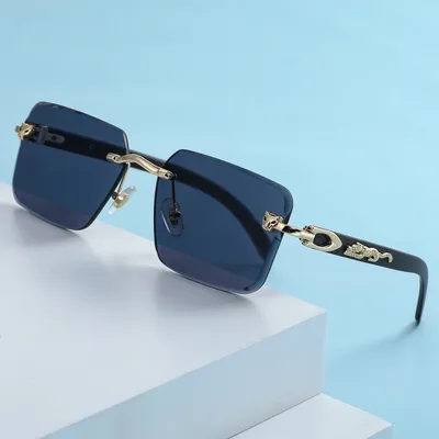 New Rimless Women Men Sunglasses Fashion Gradient Lenses Sun glasses Vintage Classic Designer Shades Sunglasses Man UV400