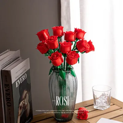 Ewige 3D-Rosen-Bausteine, Spielzeug, perfektes Valentinstagsgeschenk, Geschenk zum Hochzeitstag, Image