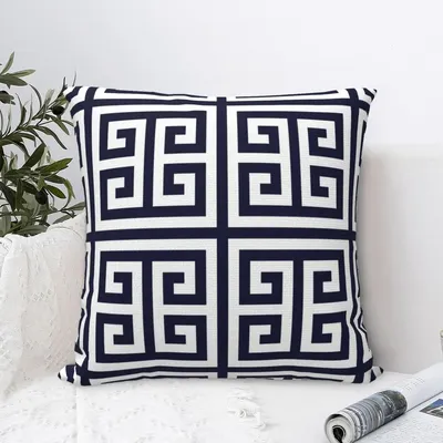 Griechische Schlüssel Marine Kissen bezug Polyester Kissen Komfort Wurf kissen Sofa dekorative Image