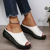 Schuhe für Frauen Sommer Plus Größe 35-44 Hausschuhe Plattform Peep Toe Dicken Boden Plattform