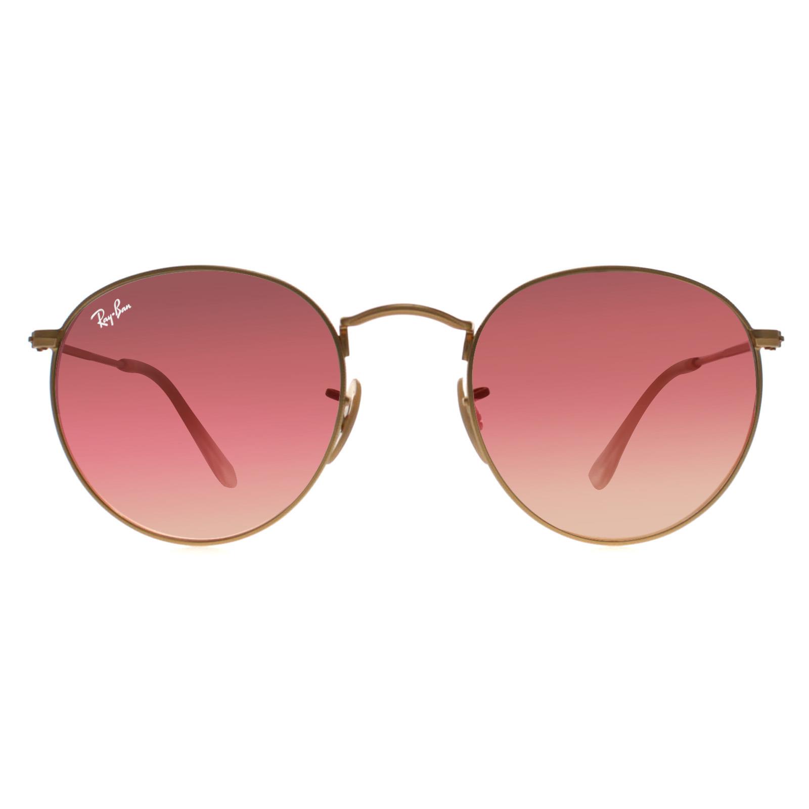 Lunettes De Soleil Ray-Ban Rond En Métal 3447 112/Z2 Miroir Flash En Cuivre En Or Image