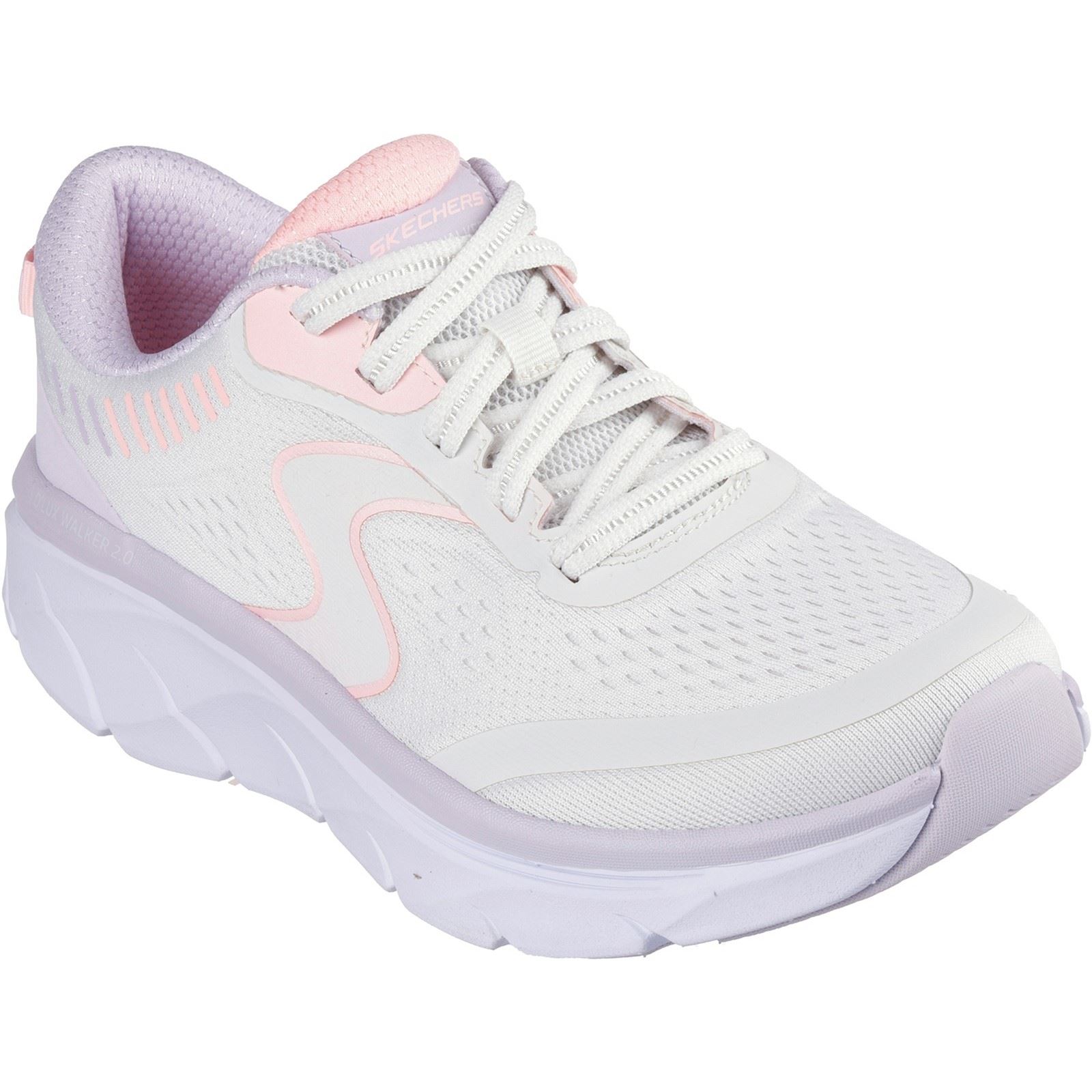 Skechers D'Lux Walker 2.0 Active Pace Damen Textil Sneakers in Off-Weiß/Rosa Image