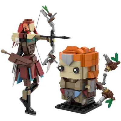 MOC-116898 Hot Game Action Figure Brickheadzs Building Blocks Kit Horizons ALOY Female Warrior