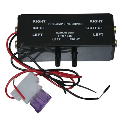 New Black Rca Input/Output Adjustable Pac Turbo 1 Line Driver Signal Amplifier Booster Adapter for