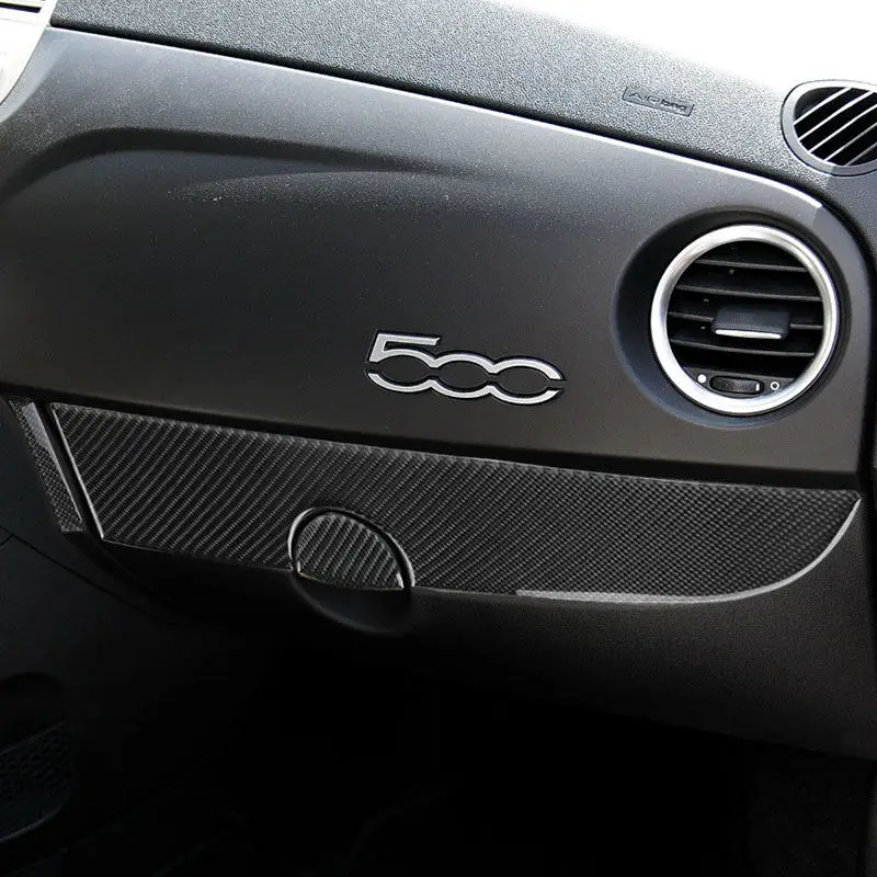 Per Fiat 500 2008-2023 Abarth 595 2012-2023 Abarth 695 2017-2023 Interni auto Morbida fibra di carbonio Cruscotto Pannello vano portaoggetti Copertura