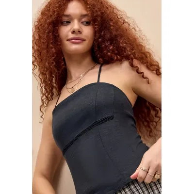 Silence + Noise Taylor Tie-Back Cami - Black XL at Urban Outfitters