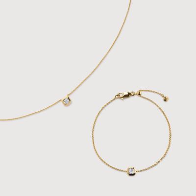 Asscher Diamond Chain Set