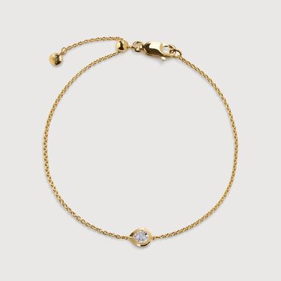 Gold Pear Diamond Chain Bracelet Lab Grown Diamond