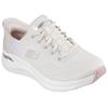 Slip-On Sneaker SKECHERS "ARCH FIT 2.0-EASY CHIC", Damen, Gr. 39, beige (natur, rosa), Textil, casual, Schuhe, Schlupfschuh, Vegan mit elastischer Bungee Schnürung, Topseller