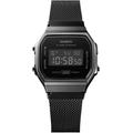 Chronograph CASIO VINTAGE, schwarz (schwarz, schwarz), Armbanduhren, Damen, Quarzuhr, Armbanduhr,Damenuhr, Herrenuhr, Digitaluhr, Edelstahlarmband